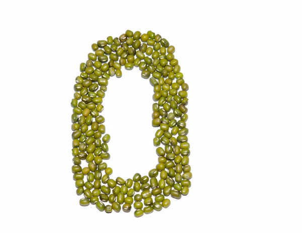 Zahlen grüne Bohnen — Stockfoto