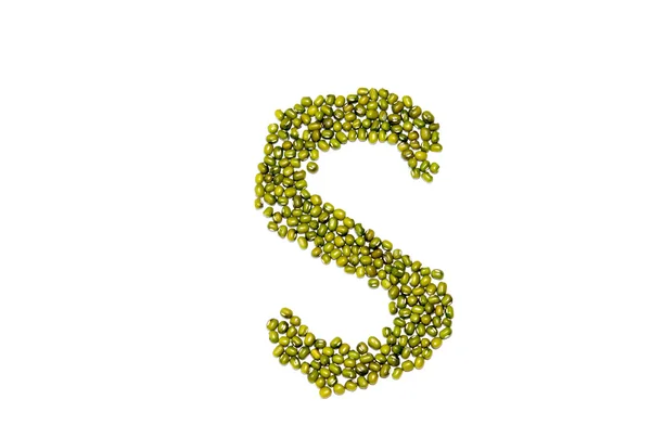 Písmo zelené fazolky — Stock fotografie