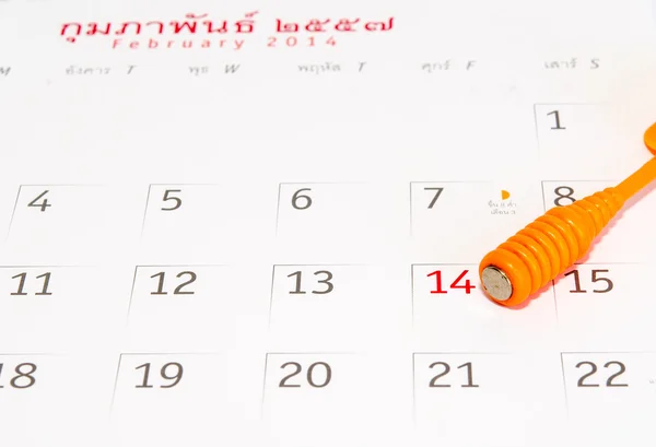 Calendar Valentine's Day. — Stock Photo, Image