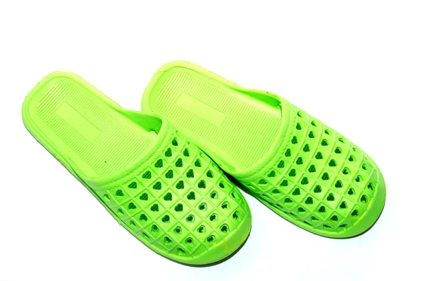 Zelené pantofle — Stock fotografie