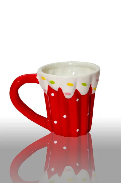 Glass of red polka dots — Stock Photo, Image