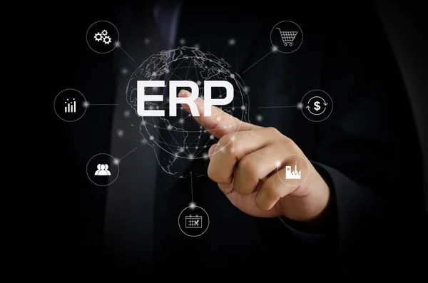 Erp Enterprise Resource Planning Internal Management Organizational Development Process Information — Stockfoto