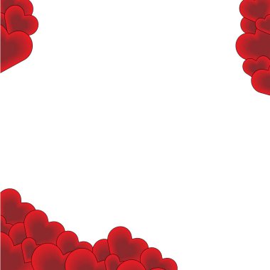 Kırmızı kalpler. Romantik arka plan vektörü sevgililer günü. Boş uzay tebrik kartı.