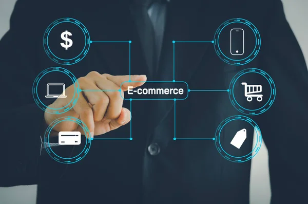 Commerce Online Shopping Marketing Digitale Internet Business Technology Concept Schermo — Foto Stock