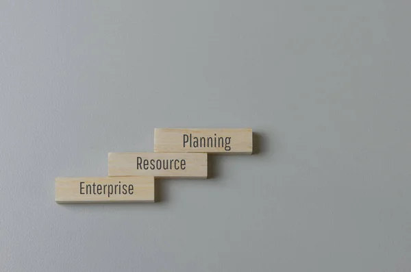 Bloques Madera Con Palabras Erp Enterprise Resource Planning Background Copy — Foto de Stock