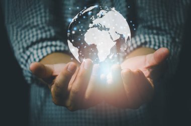 İnternet ağındaki yatırımı kullanarak modern teknoloji dünyasını bağlama kavramı.