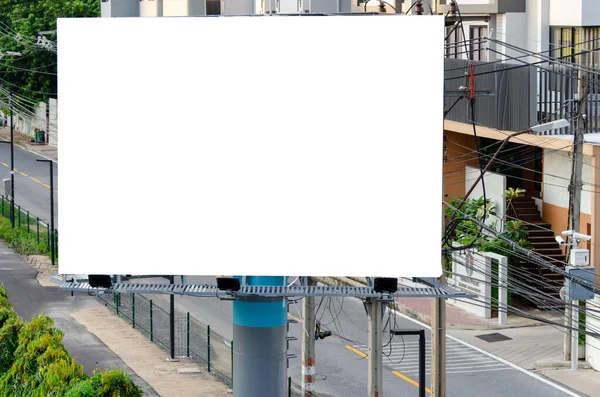 Рекламный Баннер Billboard Рекламный Информационный Маркетинг Дисплей Макет Белый Экран — стоковое фото