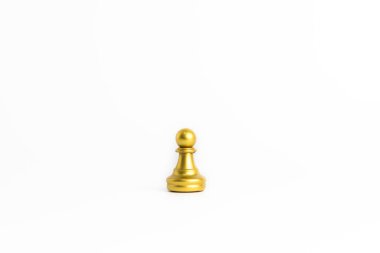 chess game gold isolated on white background.