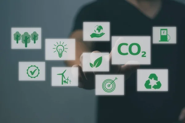 Sustainable Eco Energy Co2 Emissions Global Warming Investment Constraints Economic — Stockfoto