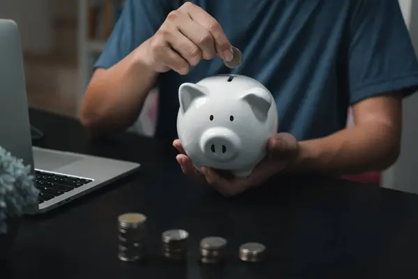 Stortingsfonds Groei Besparingen Piggybank Financiën Cash Munt Valuta Economie Investering — Stockfoto
