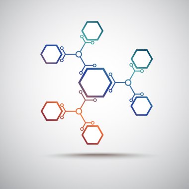 renkli altıgen Hücre bağlantısı