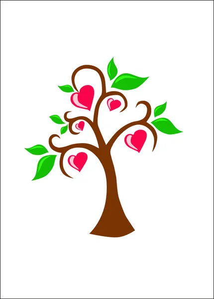 Árbol del amor — Vector de stock