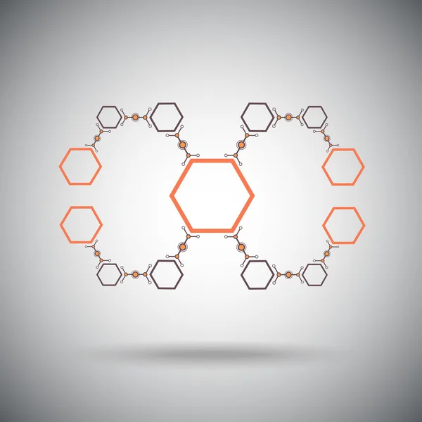 Os compostos de células hexagonais cor — Vetor de Stock