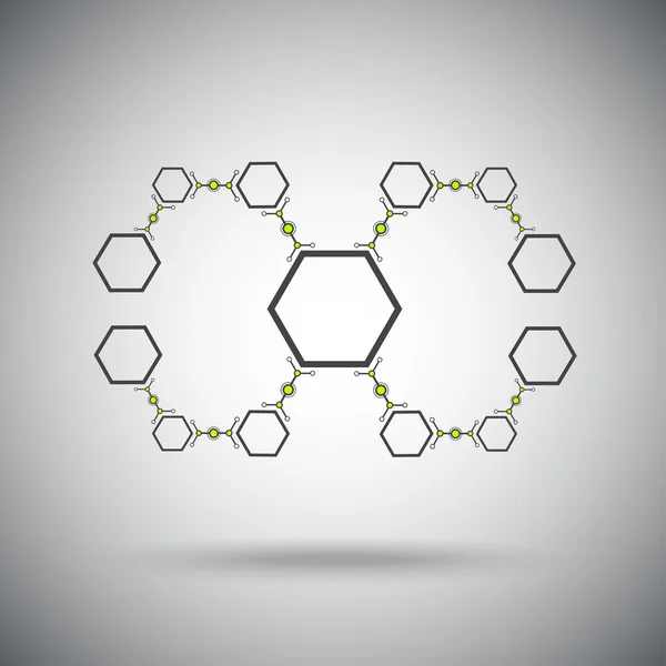 Os compostos de células hexagonais — Vetor de Stock
