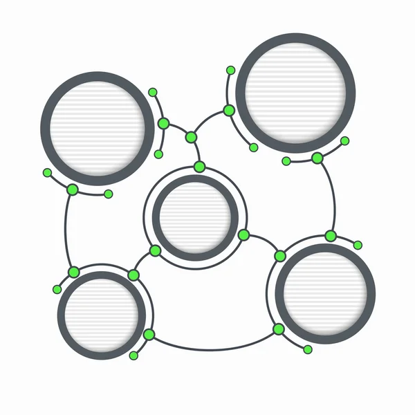 五个单元格，在系列中的连接 — 图库矢量图片