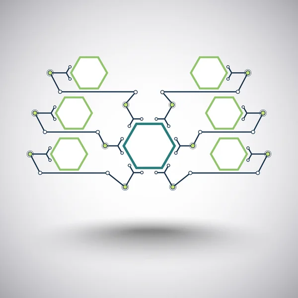 Sept cellules interconnectées — Image vectorielle