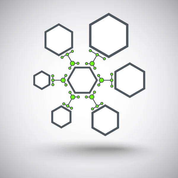 Sette cellule di diverse dimensioni verde — Vettoriale Stock