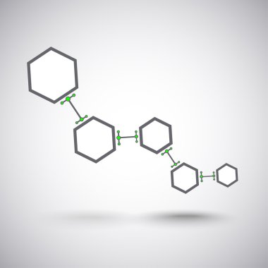 Beş hücrelere degrade gri-yeşil