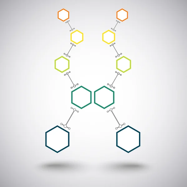 Dois ramos de cinco gradiente celular colorido — Vetor de Stock