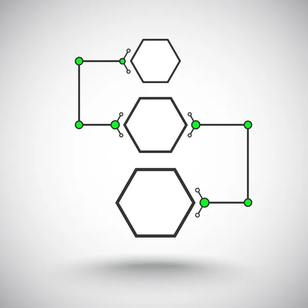 连接多边形灰绿色 — 图库矢量图片