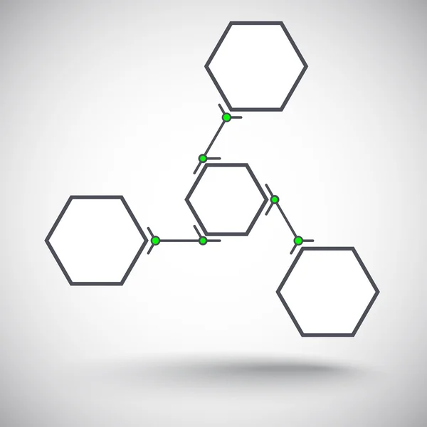 Tre store celler er forbundet med hverandre – stockvektor