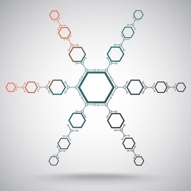 bağlantılı hücre farklı boyutta. kırmızı-yeşil.