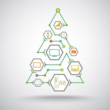 farklı colorsgifts hediyeler ile Noel ağacı