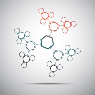 kar tanesi şeklinde altıgen hücreleri bağlamak.