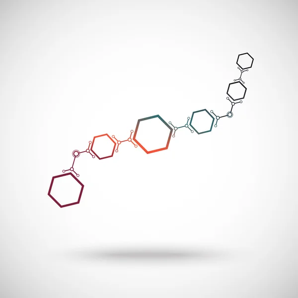 Células hexagonais conectadas em forma de onda — Vetor de Stock