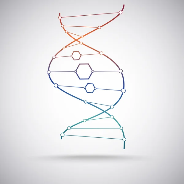 De dna-molecule. kleurovergang — Stockvector