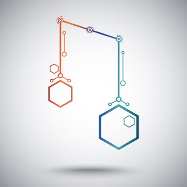  iki bağlantılı hücrelere degrade kırmızı mavi