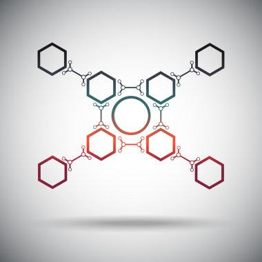 student flat illustration med ikoner 