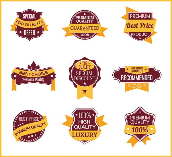 Yellow marketing labels (set of 4) — Stock Vector