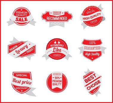 Kırmızı pazarlama etiket (set 7)