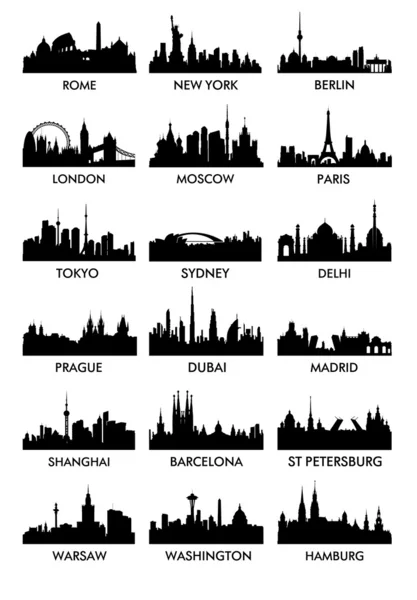 Top city silhouette — Stok fotoğraf