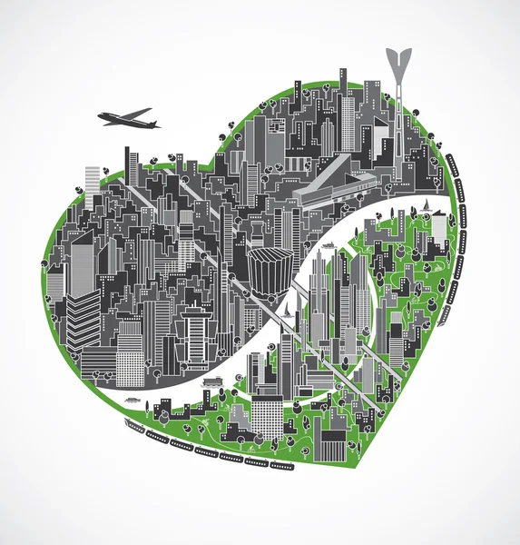 Big city illustration — Stock Vector
