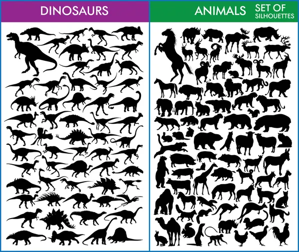 Dinossauros e animais — Vetor de Stock