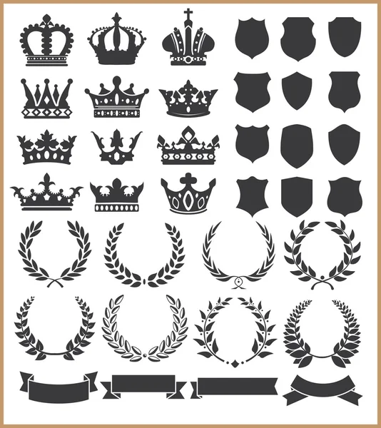 Couronnes et couronnes — Image vectorielle