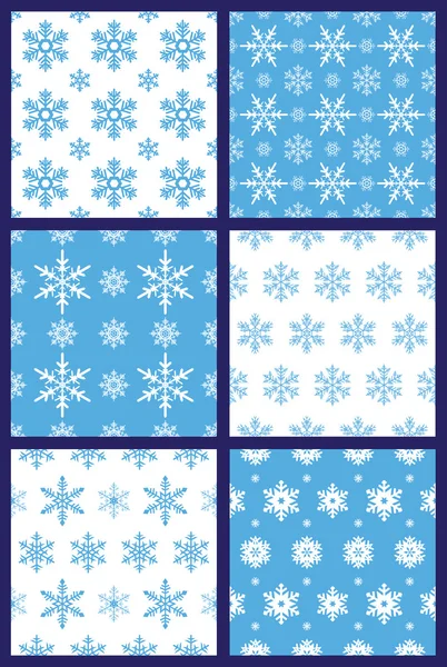 Copos de nieve patrón sin costura vector — Vector de stock