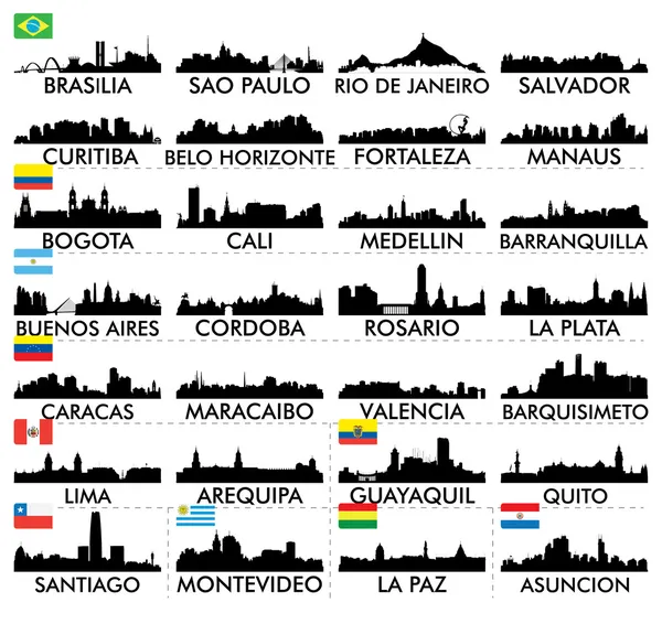 Skyline de la ville Amérique du Sud — Image vectorielle