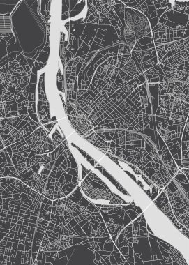 Şehir haritası Riga, monokrom detaylı plan, vektör illüstrasyonu