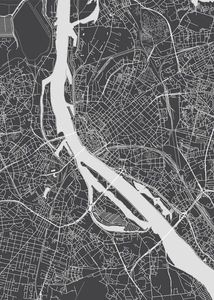 City Map Riga Monochrome Detailed Plan Vector Illustration — Stock vektor