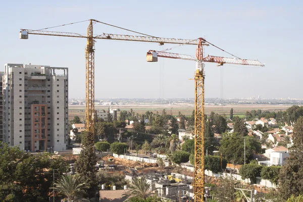 Construction site with tower cranes — Stock Photo, Image