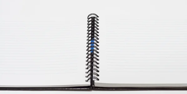 Notebook background in lines open view with a spiral binding — Stock Photo, Image