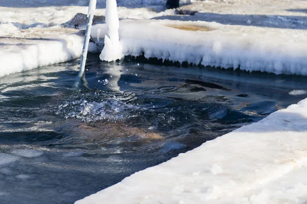 Se baigner dans un trou de glace Images De Stock Libres De Droits