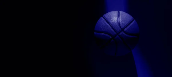 Nueva Pelota Baloncesto Con Iluminación Natural Sobre Fondo Oscuro Filtro — Foto de Stock