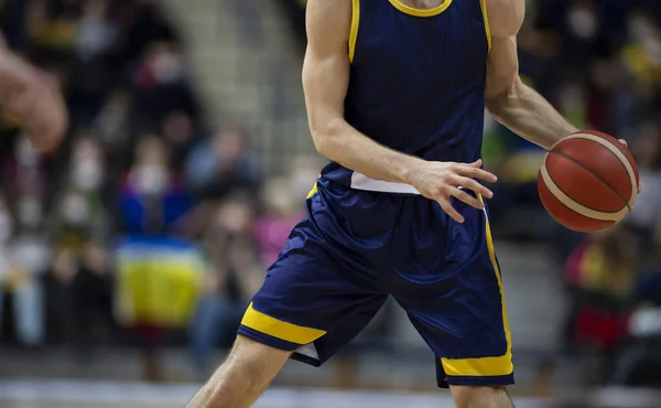 Jogadores Profissionais Basquete Ação Fundo Esportes Para Aplicativo Banner Mockup — Fotografia de Stock