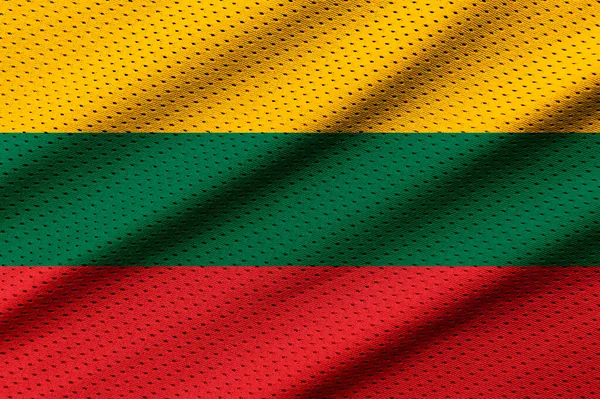 Bendera Lithuania Pada Olahraga Tekstur Poster Tema Olahraga Horisontal Kartu — Stok Foto