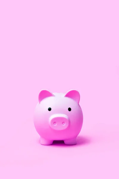 Pink Color Piggy Bank Pink Color Backgroun — Stock Photo, Image