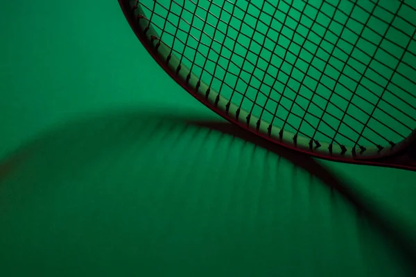 Top View Tennis Rackets Green Background Horizontal Sport Poster Greeting — Stockfoto